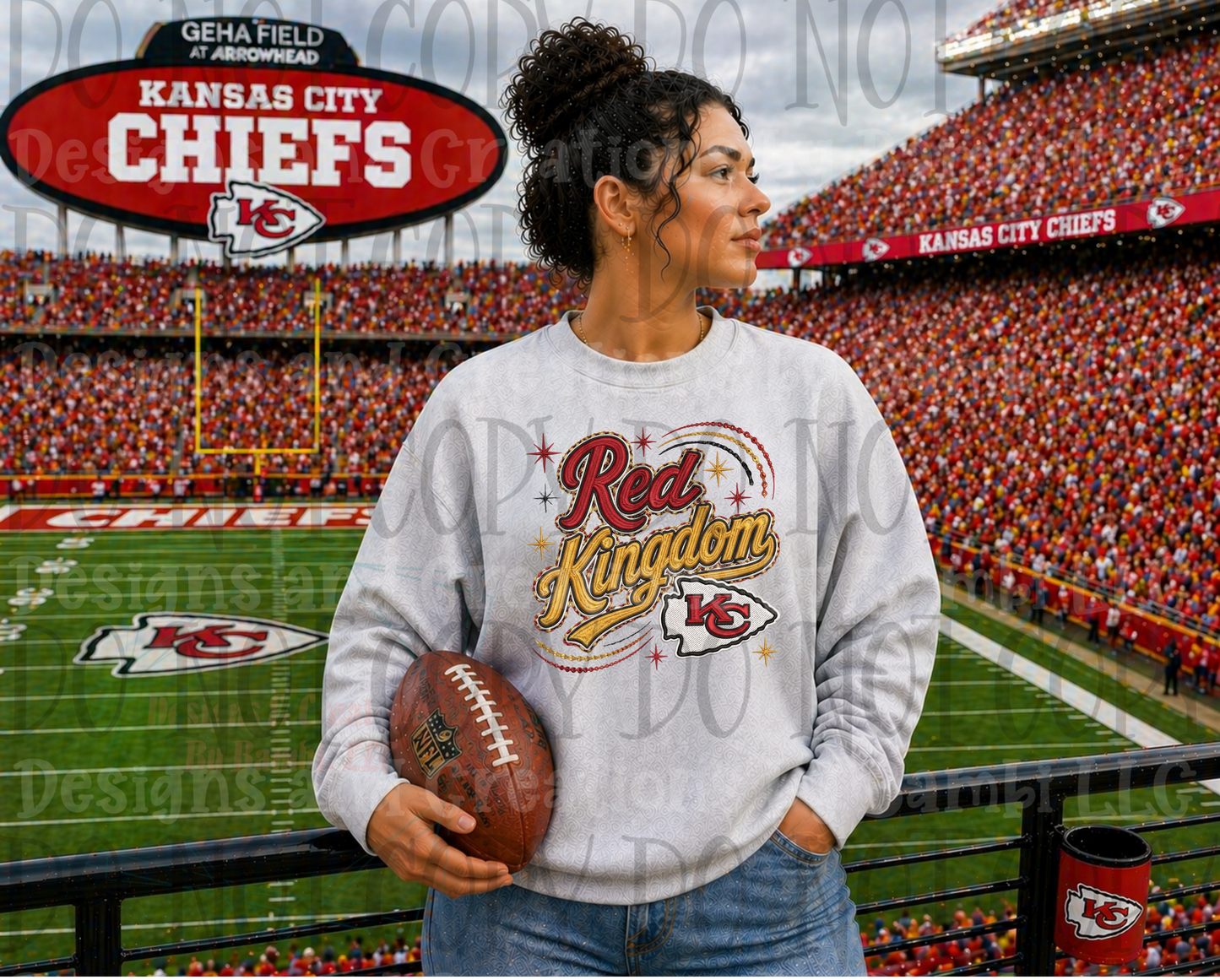 Red Kingdom Chiefs Faux Embroidery