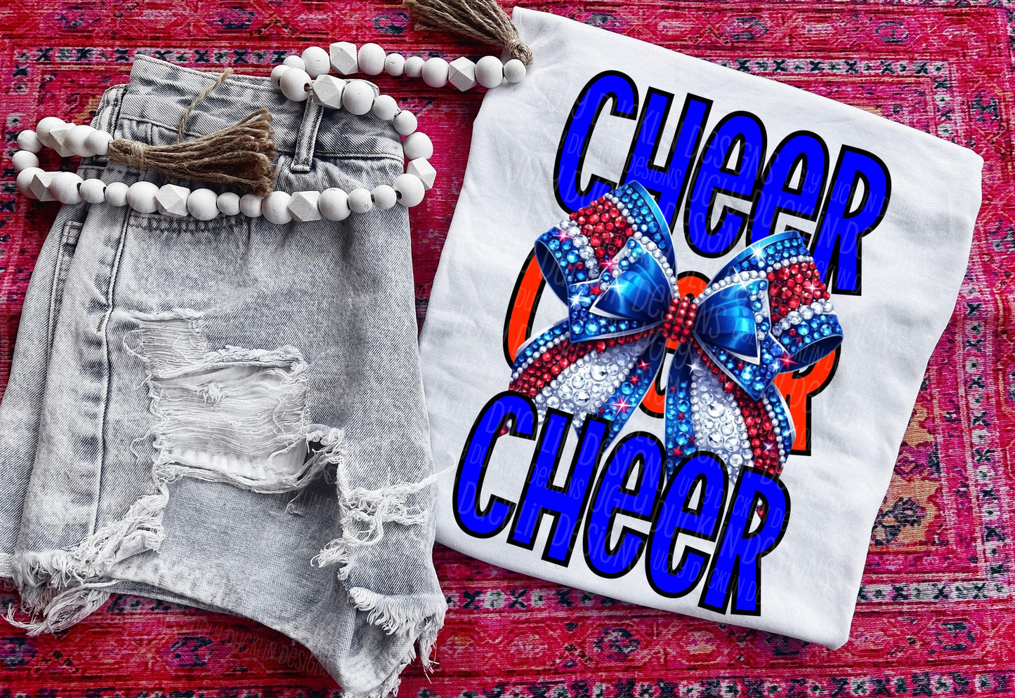 Faux Rhinestones and Cheer Bow Mascot Collection