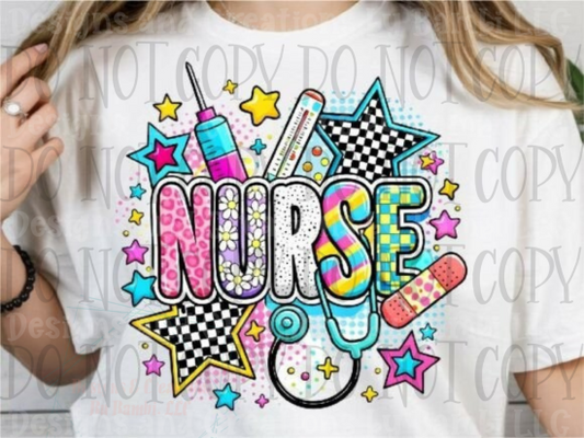 Retro Nurse with Stethoscope