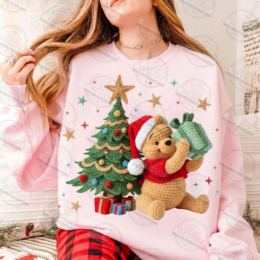 Faux Yarn Crochet Honey Bear Christmas