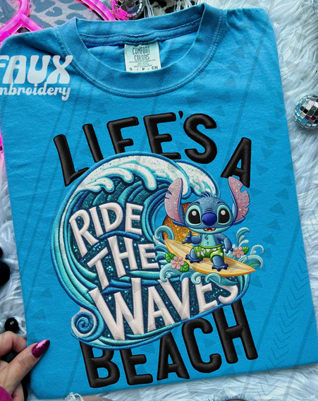 Ride the Waves with Faux Embroidery