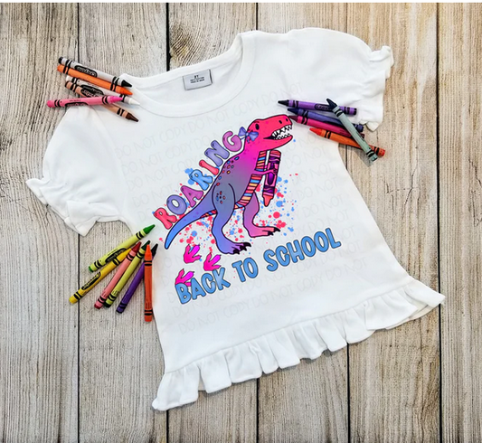 Roaring Back To School Dino Girl Colors