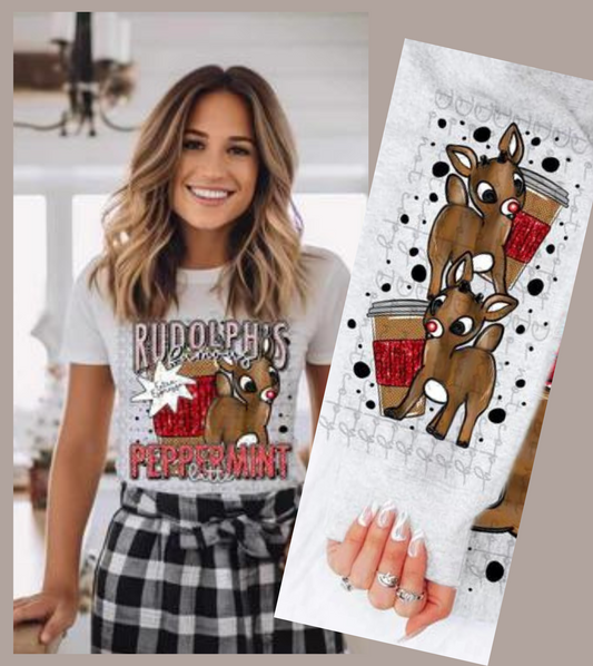 Rudolph's Famous Peppermint Latte with Sleeve Design