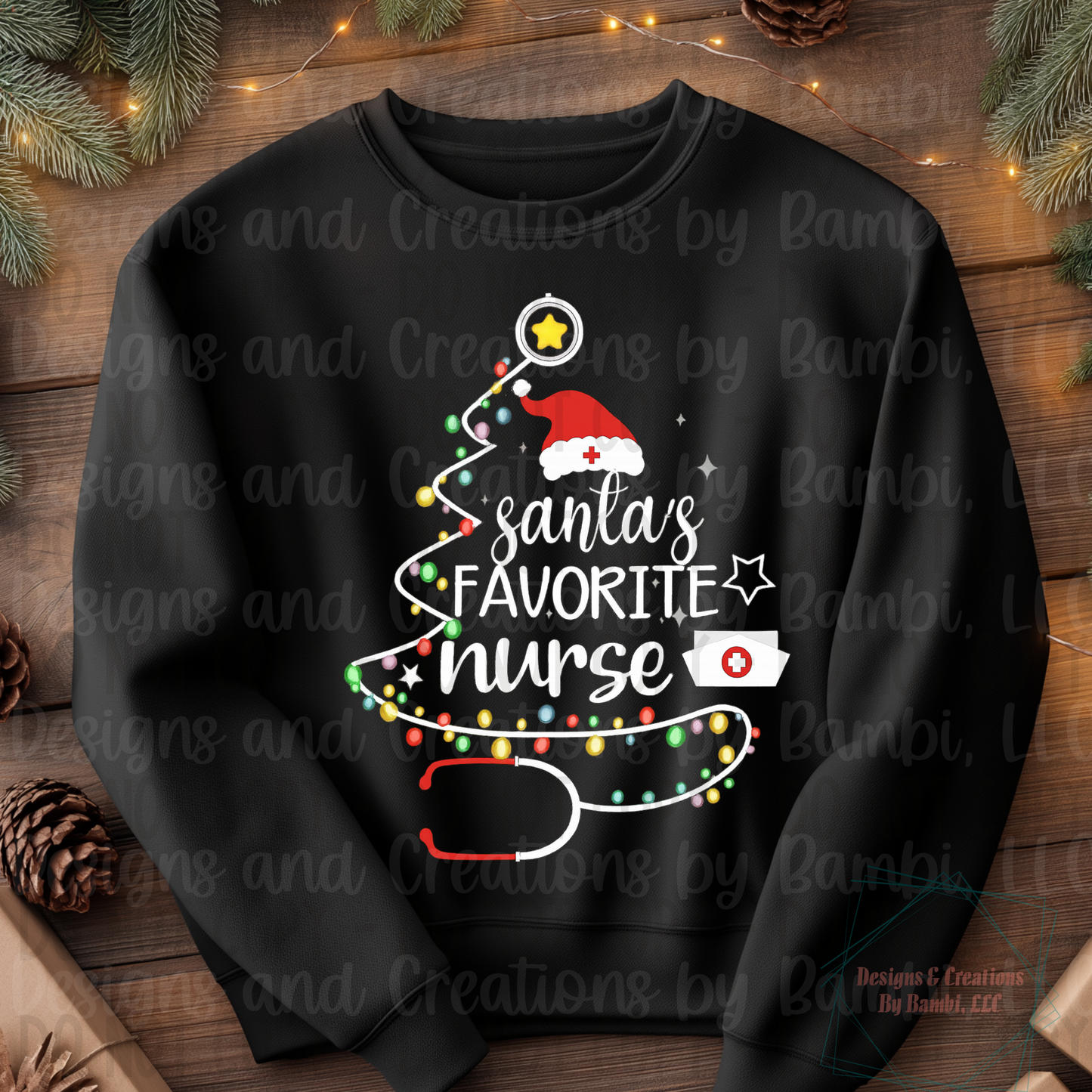 Santa's Favorite Nurse with Lights