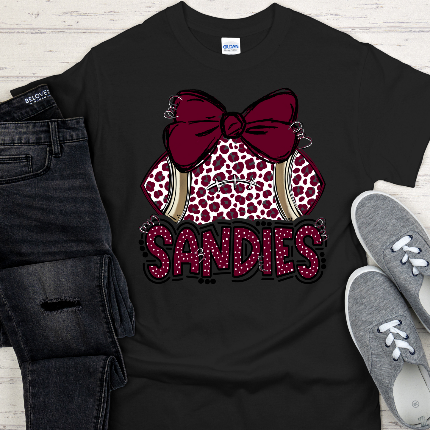 Sandies Leopard Football with Bow