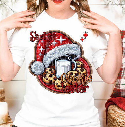 Santa's Cookie Tester Faux Embroidery