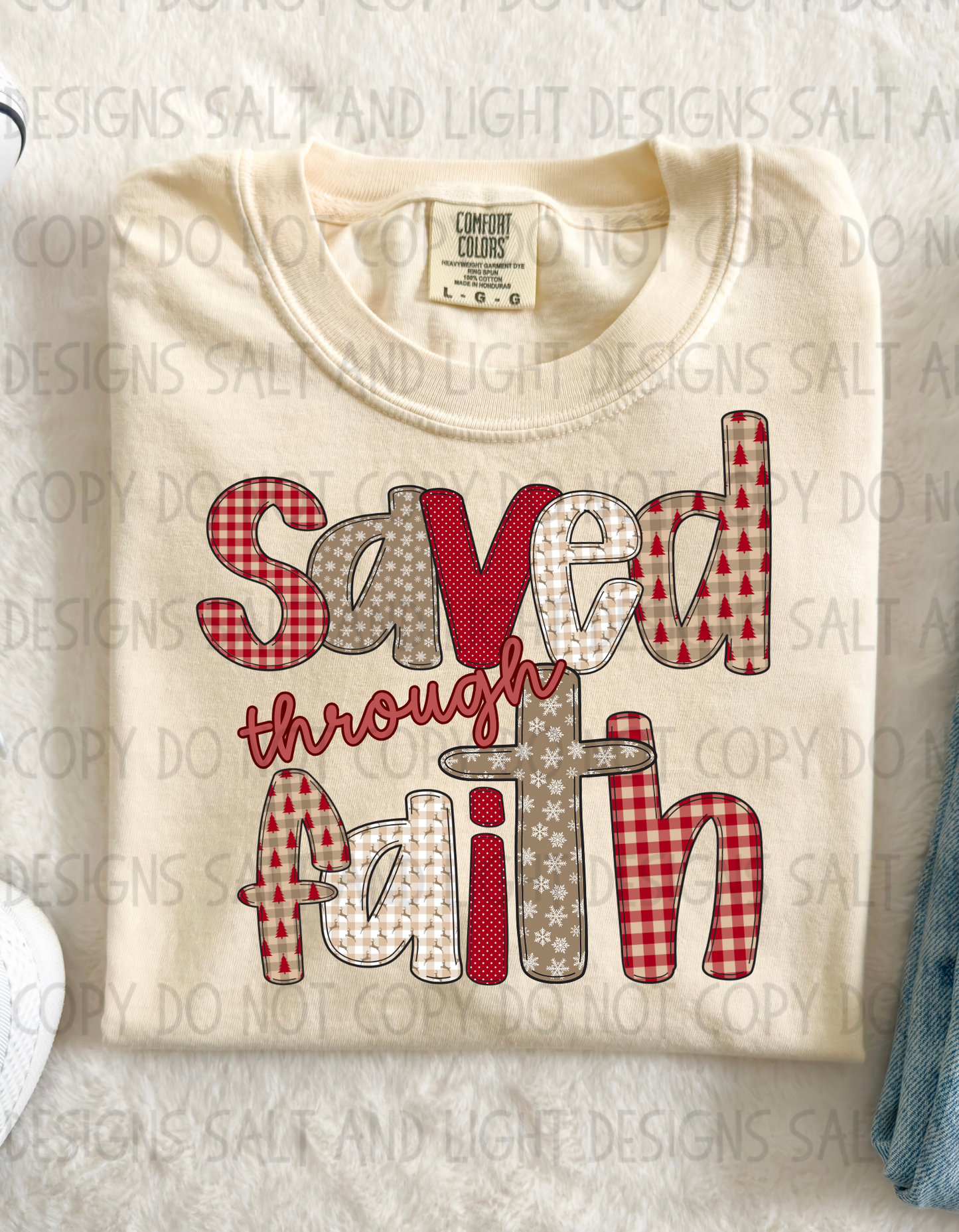 Saved Through Faith Country Christmas Font
