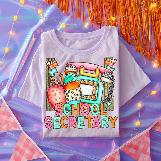 School Secretary Apple and Phone