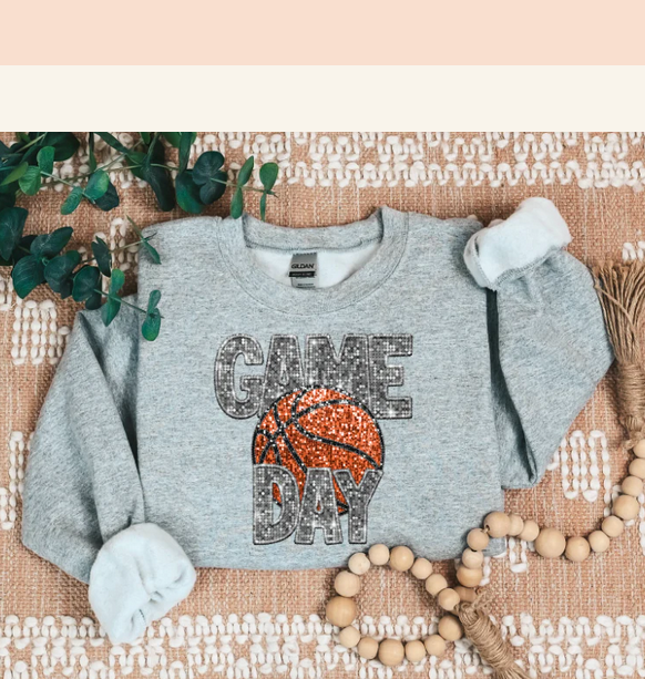 Game Day- Basketball in Faux Sequin