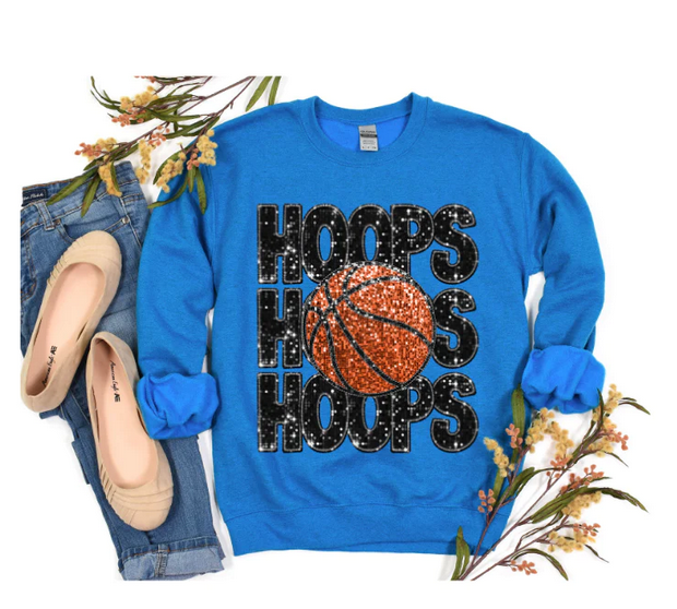 Hoops in Faux Sequin with Basketball