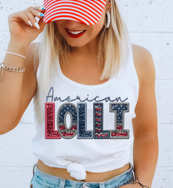 Patriotic American Titles in Faux Embroidery/Sequin