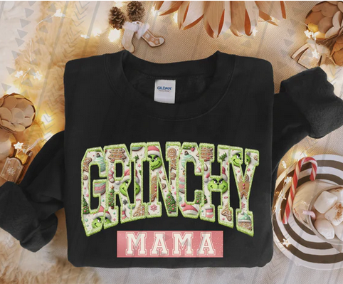 Faux Embroidery Grinch Title Collection