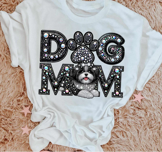 Dog Mom Breeds Faux Sequin/Embroidery Collection