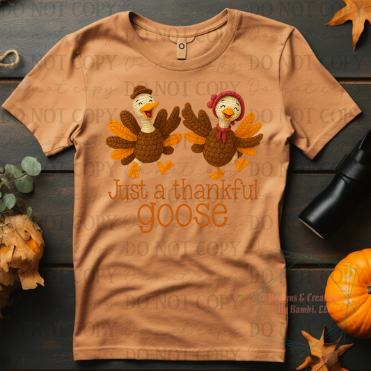 Set of Faux Yarn Thankful Goose