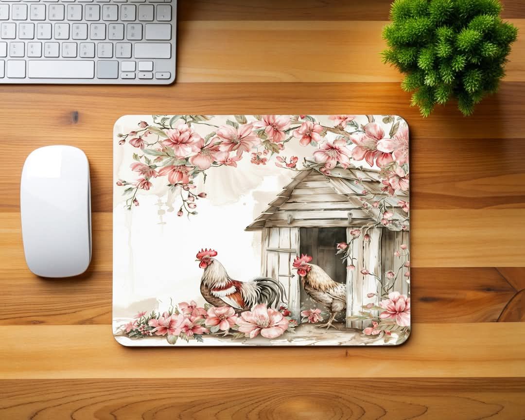 Set of Roosters Mouse Pad