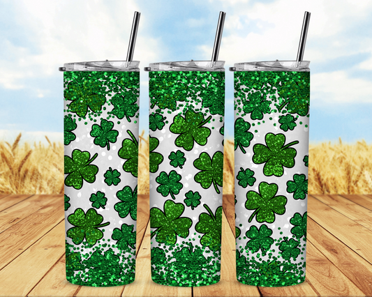 Shimmering Clovers 20 oz Skinny Tumbler