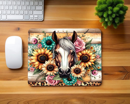 Simple Horse and Leopard Mouse Pad