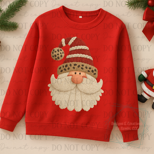 Single Faux Yarn Santa