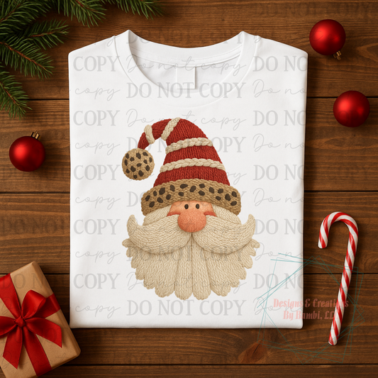 Single Faux Yarn Santa
