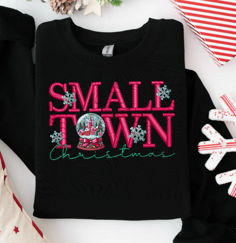 Small Town Christma Faux Embroidery