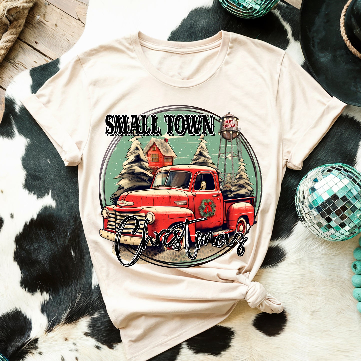 Small Town Christmas Red Truck