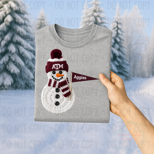 Faux Yarn Snowman and Aggies