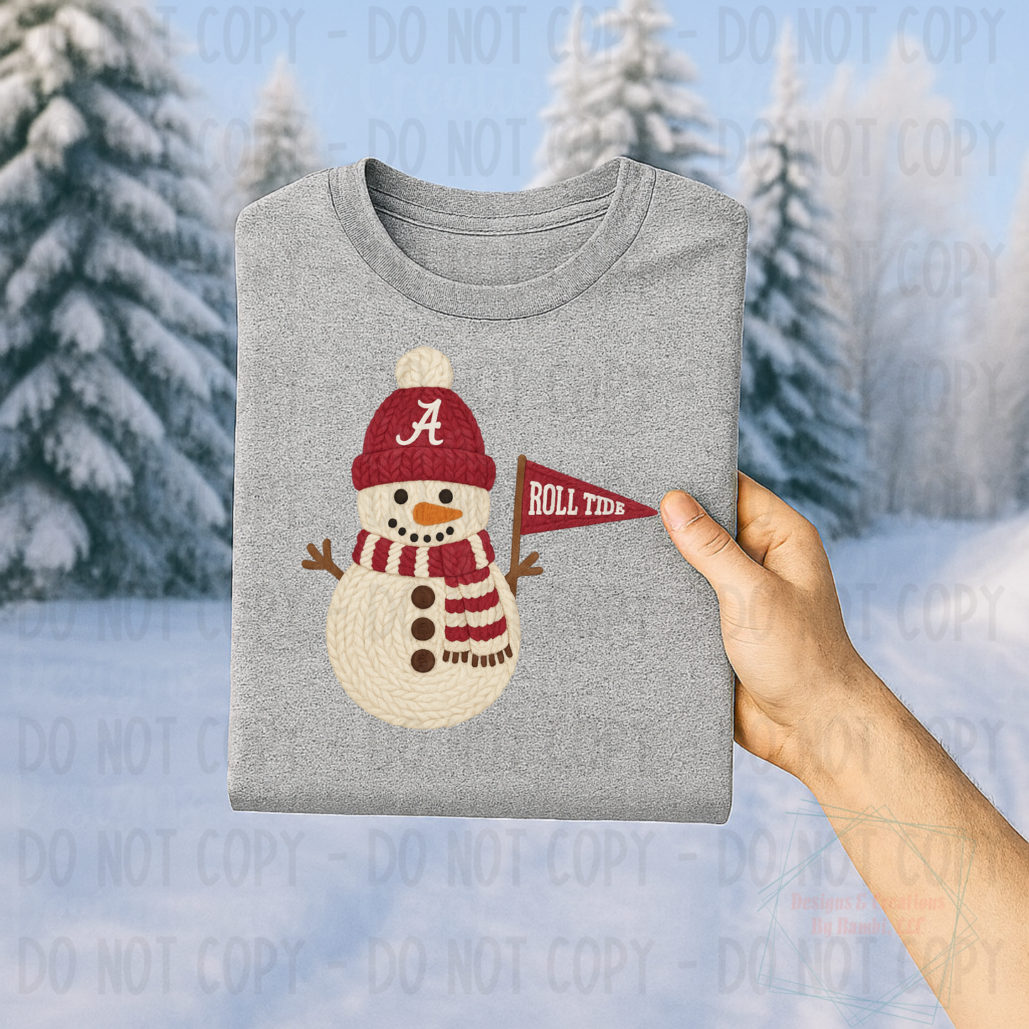 Faux Yarn Snowman and Roll Tide