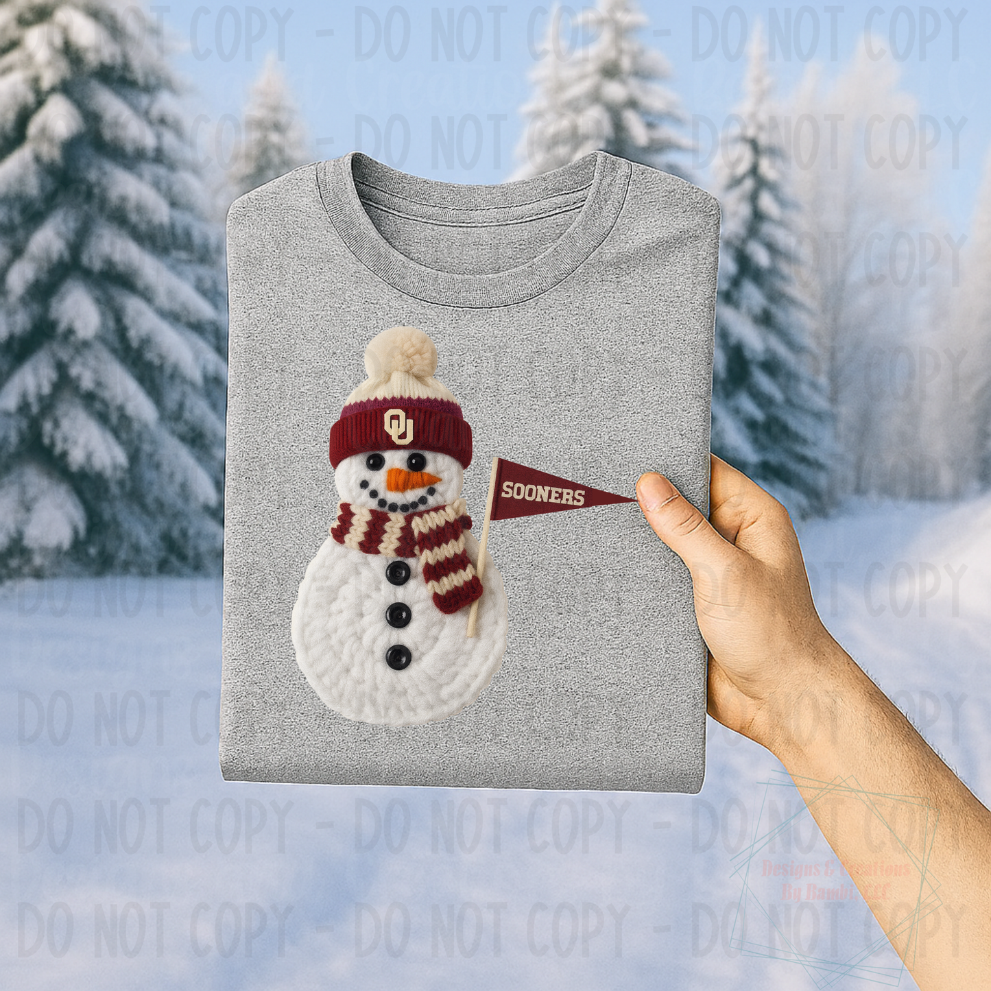 Faux Yarn Snowman and Sooners