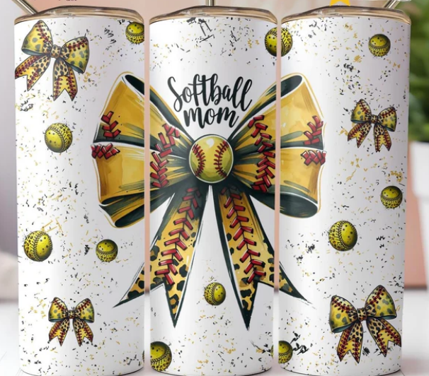 Softball Mom Bow Sublimation Tumbler