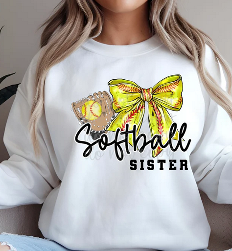Softball Sister Bow