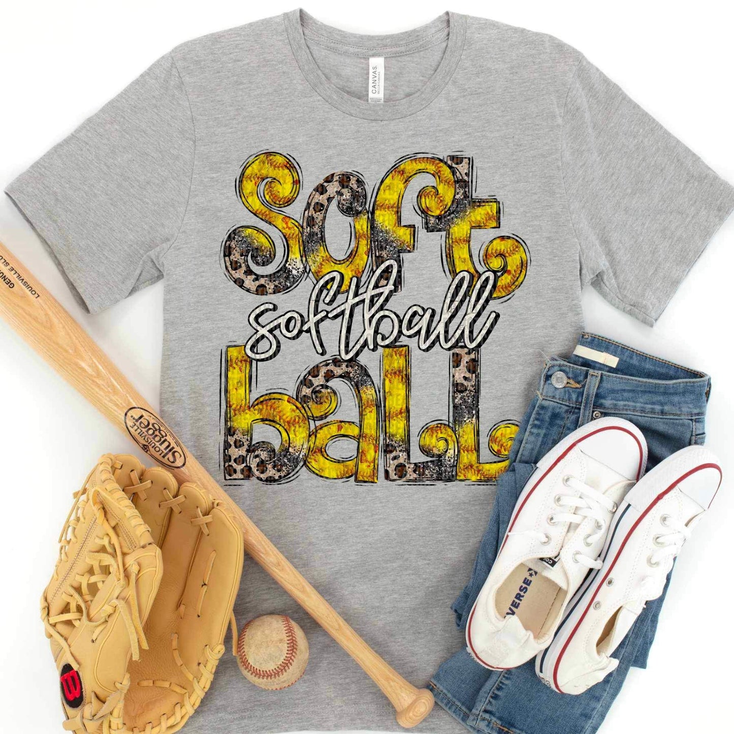 Softball Yellow and Leopard