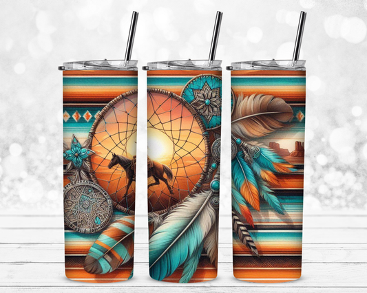 Southerwestern Style With Horse Sublimation Tumbler