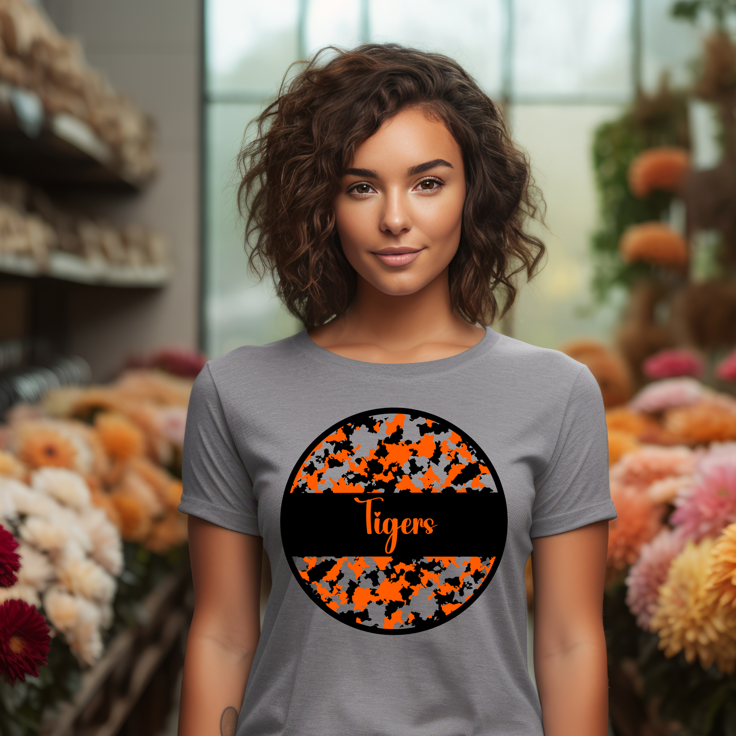 Splattered Black and Orange with Tigers