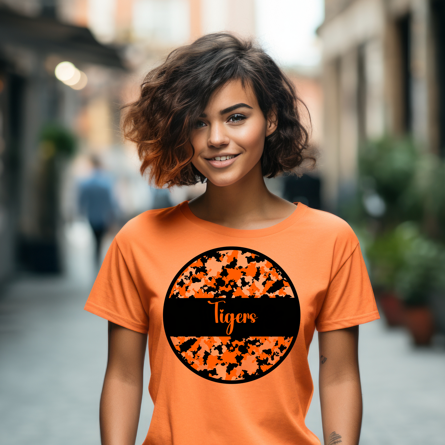 Splattered Black and Orange with Tigers