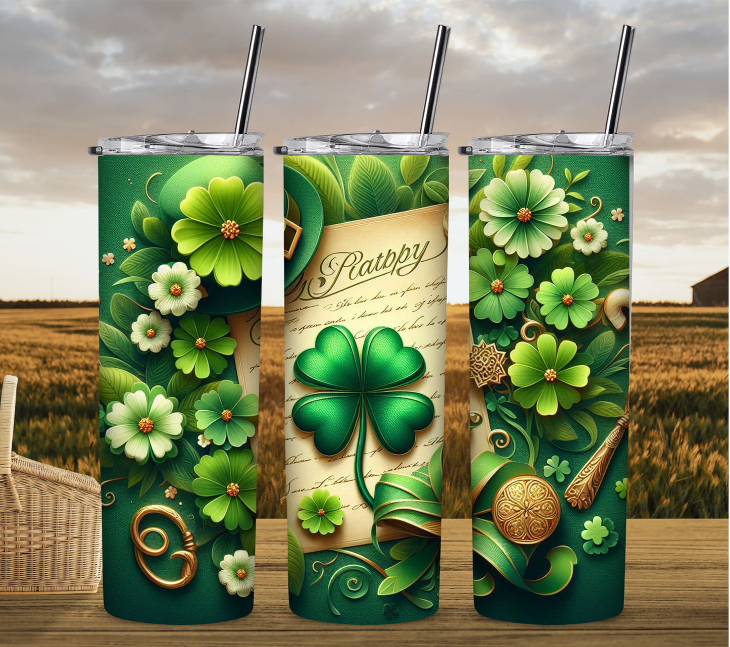 St. Patty's Day with Clover 20 oz Tumbler