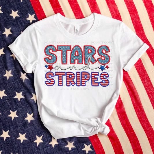 Stars and Stripes Faux Embroidery