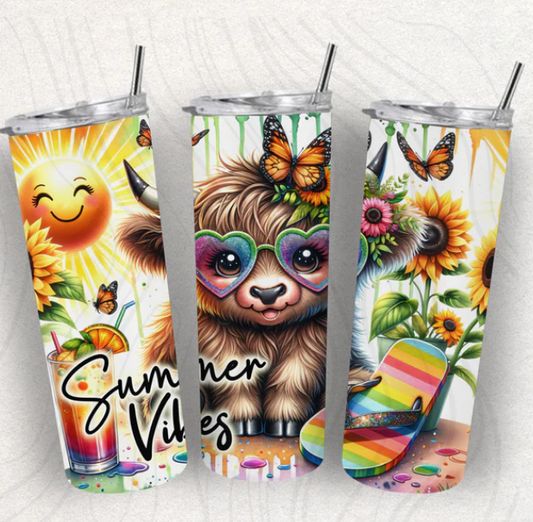 Summer Cow Sublimation Tumbler