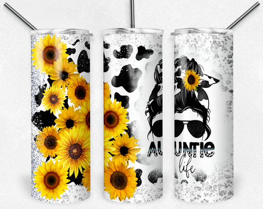 Sunflower Auntie Life 20 oz Tumbler