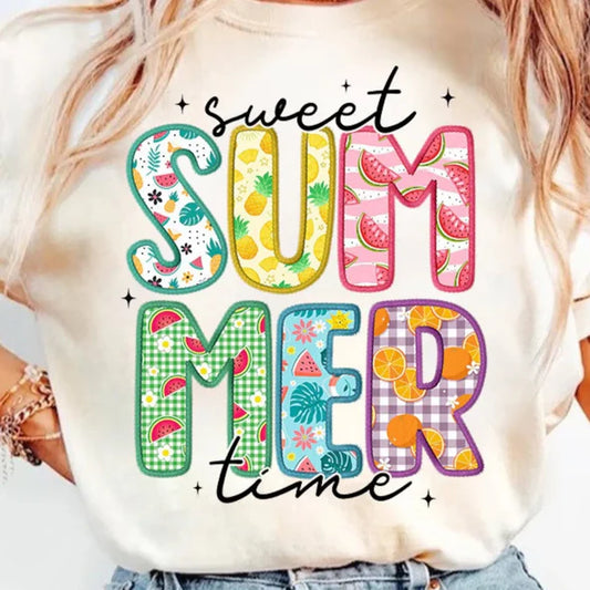 Sweet Summer Time Faux Embroidery