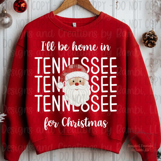 I'll Be Home in States Santa Face with White Font Digital Bundle