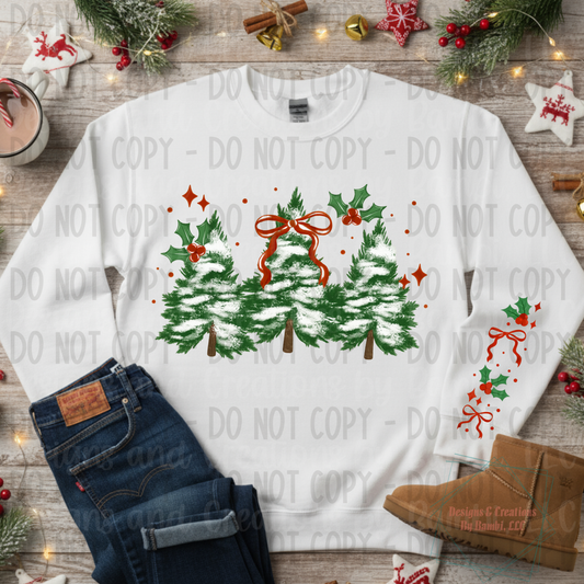 Trio of Christmas Trees with Sleeve Design