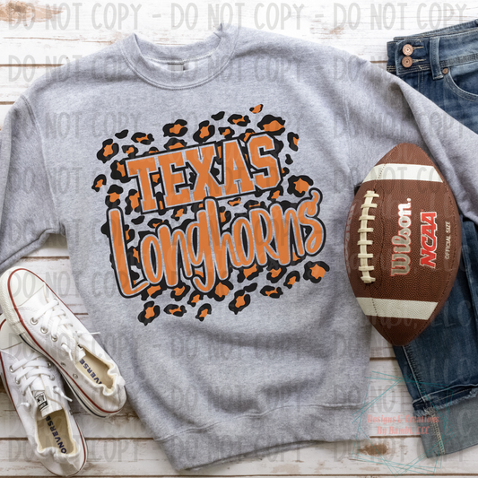 TX Longhorns with Leopard Print