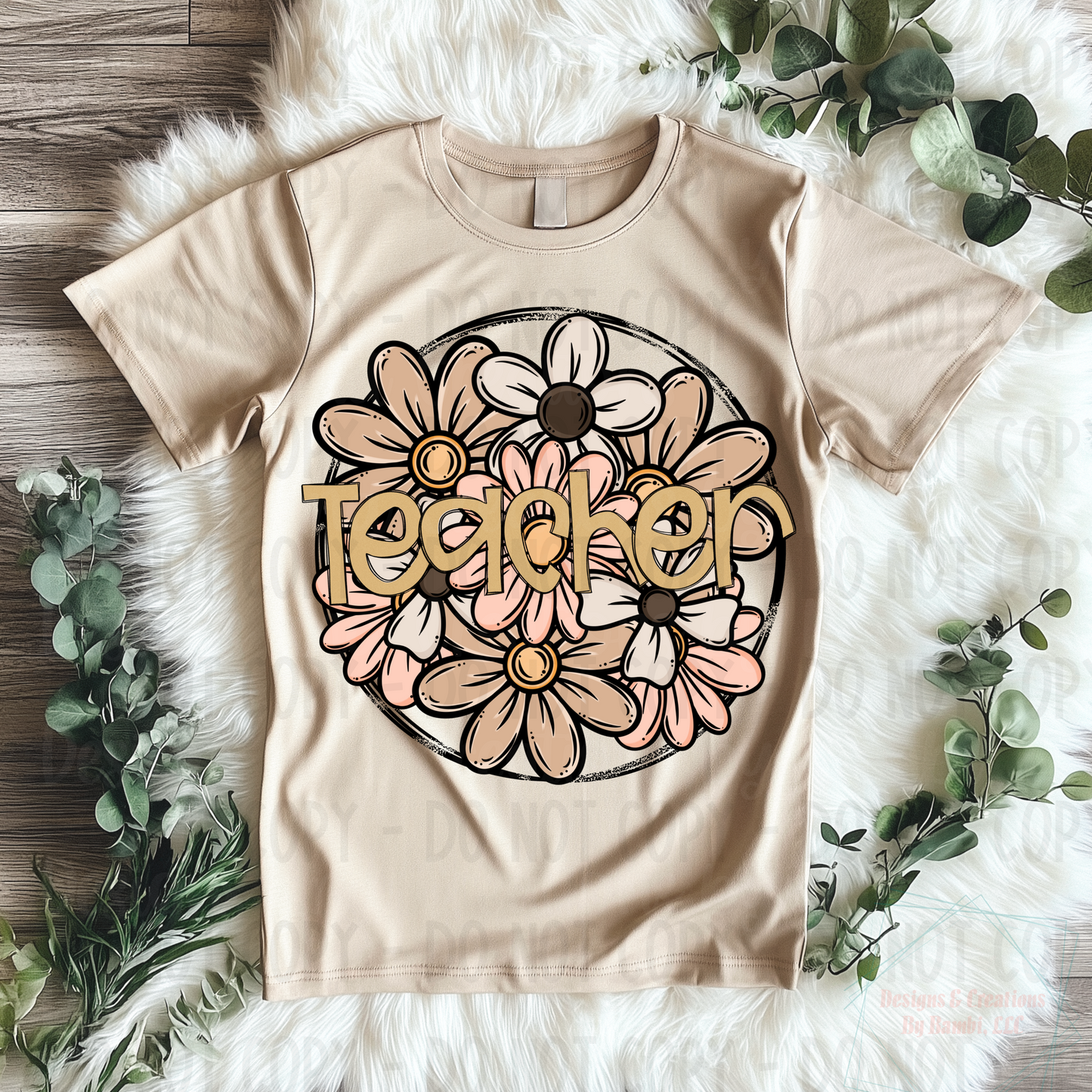 Neutral Floral Teacher Title
