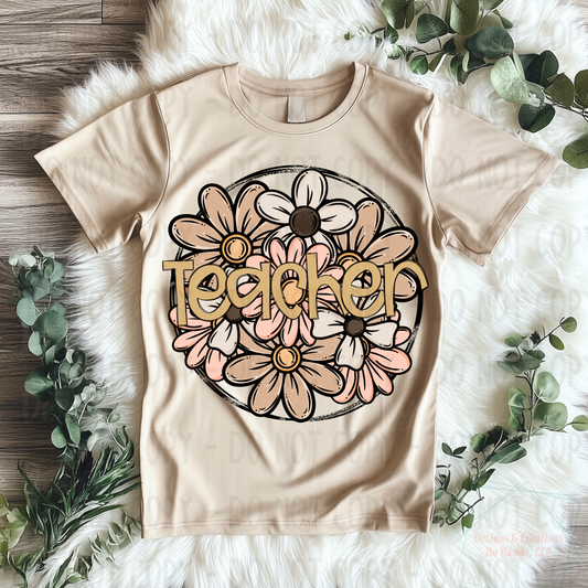 Neutral Floral Teacher Title