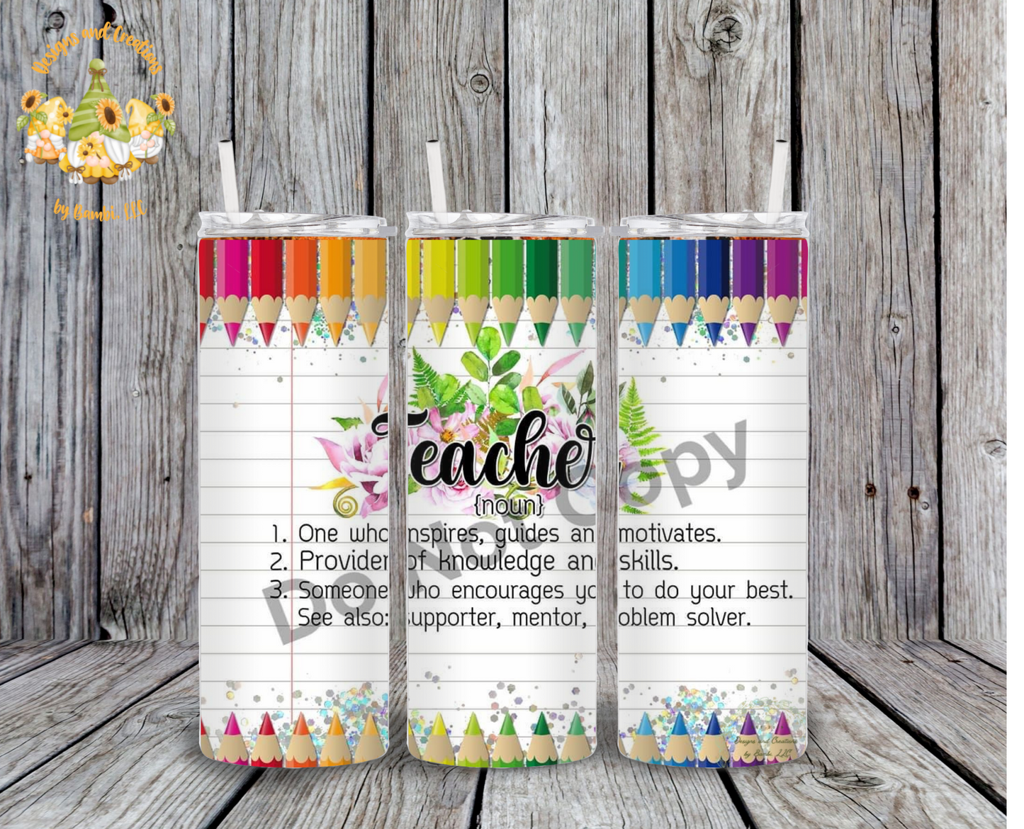 The Definition of a Teacher 20 oz Sublimation Tumbler