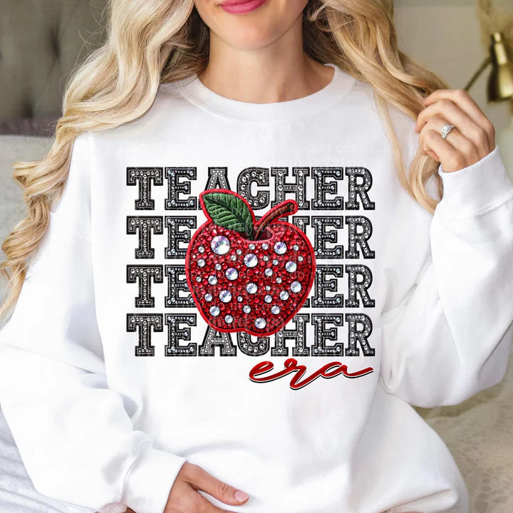 Teacher Era with Rhinestones and Apple