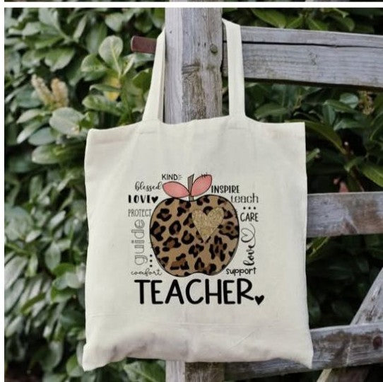 Teacher and Leopard Apple Book Bag