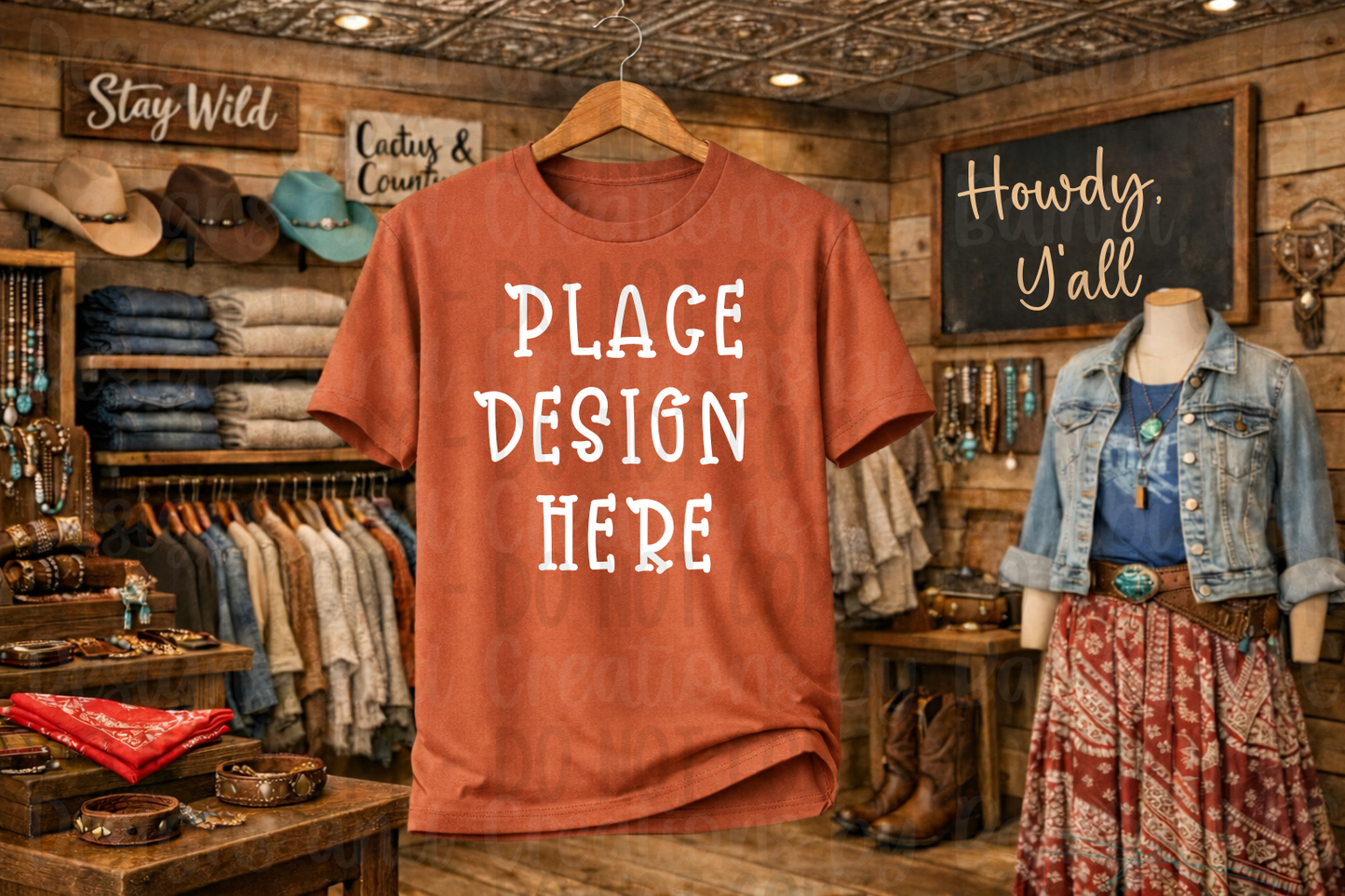 Rustic Western Style Gildan Apparel Mock Ups