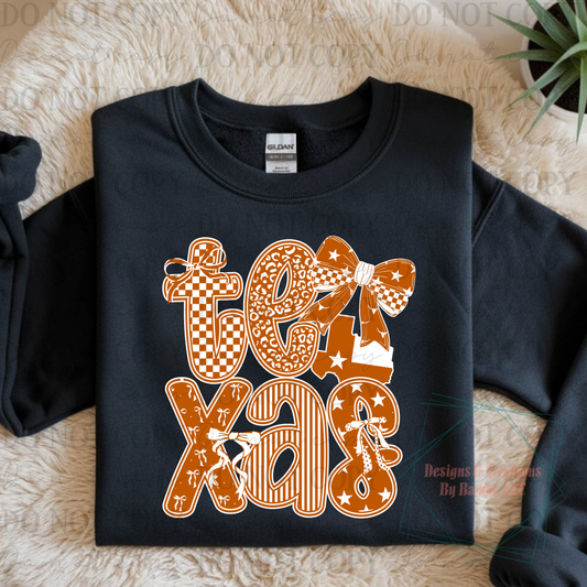 Texas Orange and White