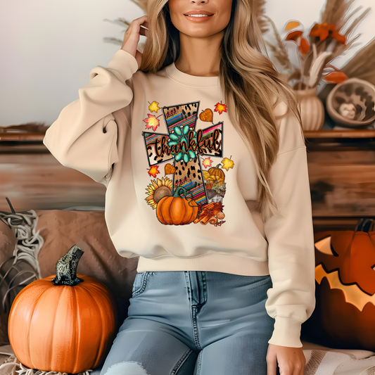 Thankful With Cross/Pumpkin